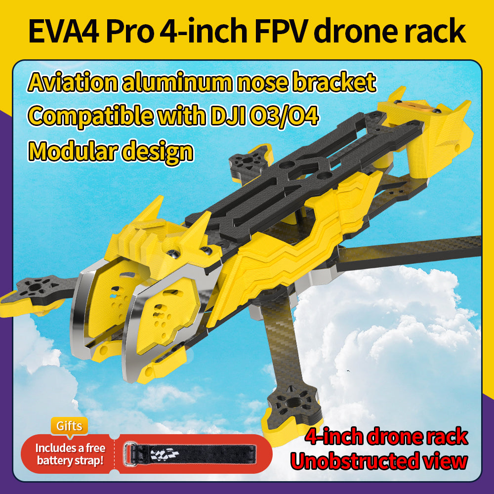 Freestyle & Racing 4-Inch FPV Frame Carbon Fiber & Aluminum For DJI O4 / O4 Pro / O3 / Vista Tough & Impact Resistant Must-Have For Beginner