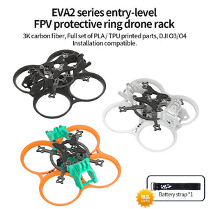 2 Inch FPV Drone Frame Kit, Carbon Fiber & TPU Combo, Lightweight Micro Cinewhoop Frame Compatible with DJI O3 / O4 / Vista