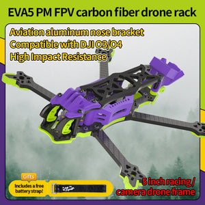 Universal 5" Drone FPV Frame Carbon Fiber & CNC Aluminum Compatible with DJI O4 Pro, O4, O3, & Vista (Dual DC/XH)