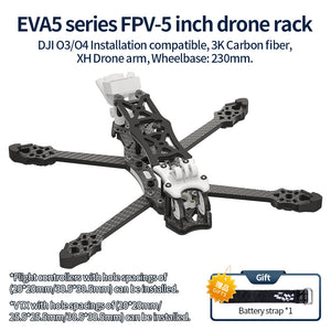 FPV 5 inch four axis drone racing XH rack professional aerial photography high-definition explosion resistant compatible with DJI O3/O4/O4Pro/Vista