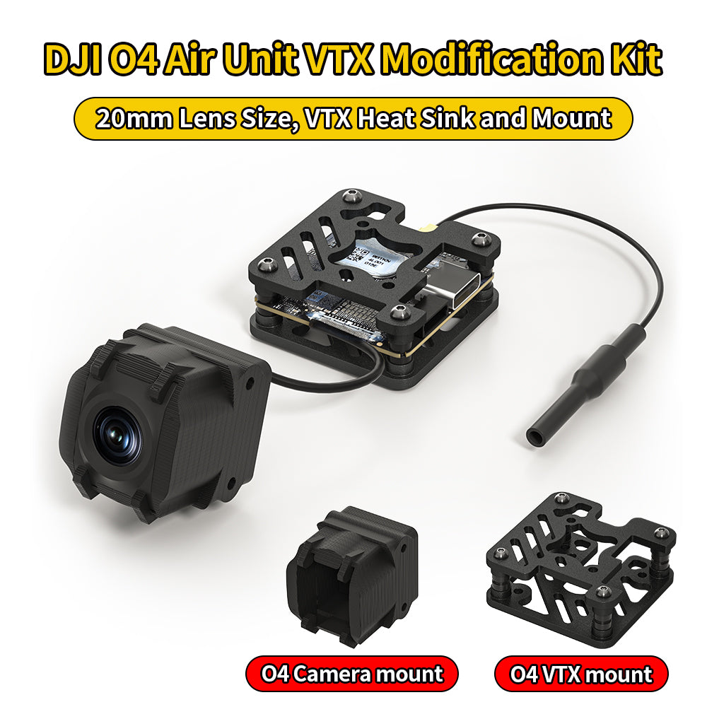 PFV DJI accessories O4 Air Unit lite drone camera modification shell, image transmission fixed bracket, cooling kit