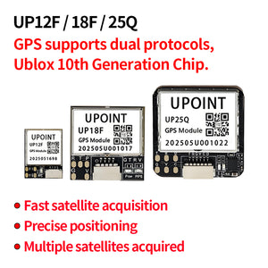 FPV Drone GPS Module UP12F / UP18F / UP25Q, High Precision GNSS Positioning Module for FPV Flight Controller