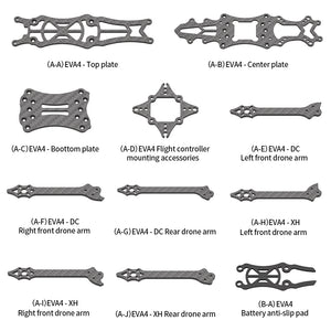 EVA4 4 Inches FPV Racing Drone All Carbon Fiber DC XH Rack Consumable Accessories
